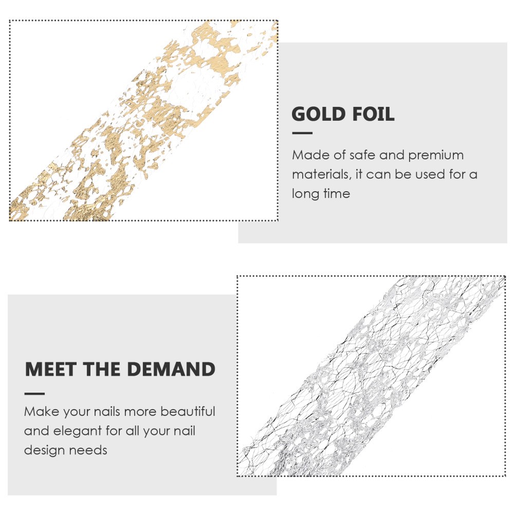 6Pcs Nail Art Foil Flakes Gold Foil Charms for DIY Manicure Accessories