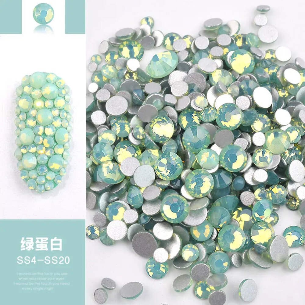 Shiny SS4-SS20 Mixed Size Opal Stones Nail Art Decorations Glass Flat Back Rhine