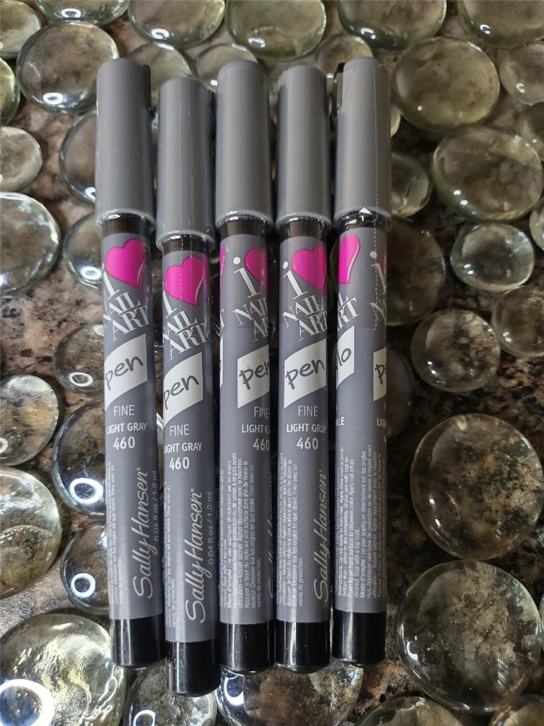 Lot Of 5 Sally Hansen I LOVE NAIL ART PEN # 460 LIGHT GRAY Factory Sealed