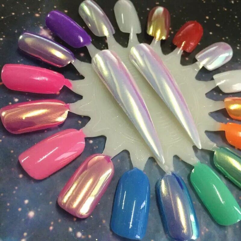Unicorn Aurora Mirror Nail Chrome Powder Different Sizes Rainbow 1 2 & 3 gram UK