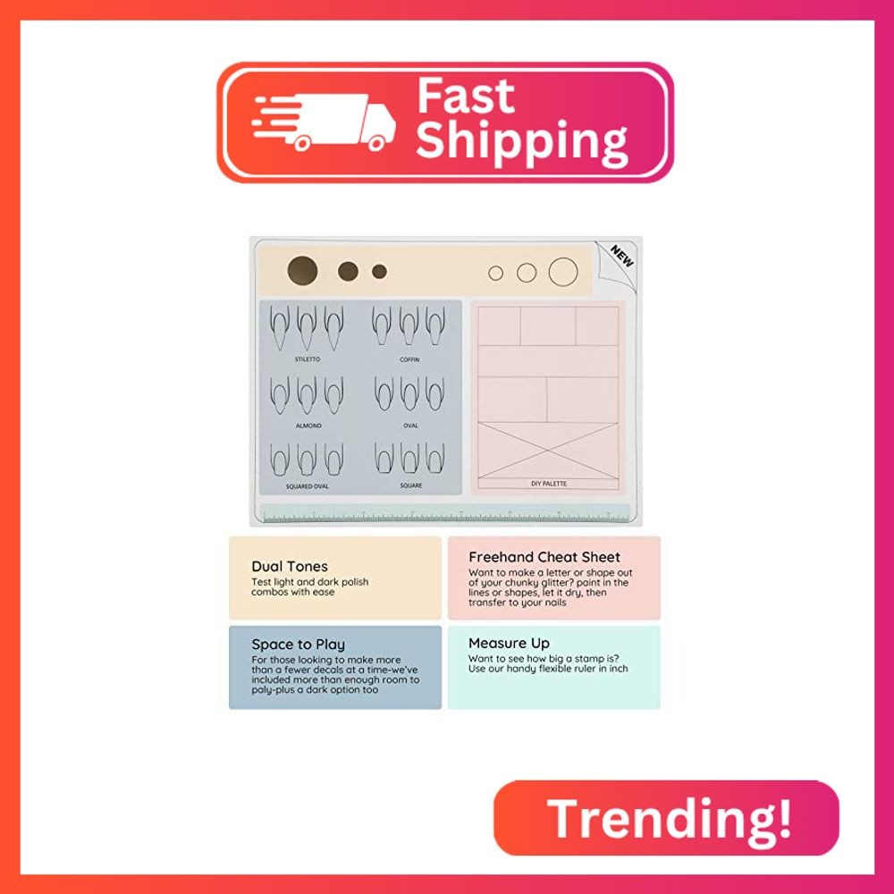 Segbeauty Acrylic Nail Training Mats, 2pcs 16″ DIY Silicone Flexible Nail Art St