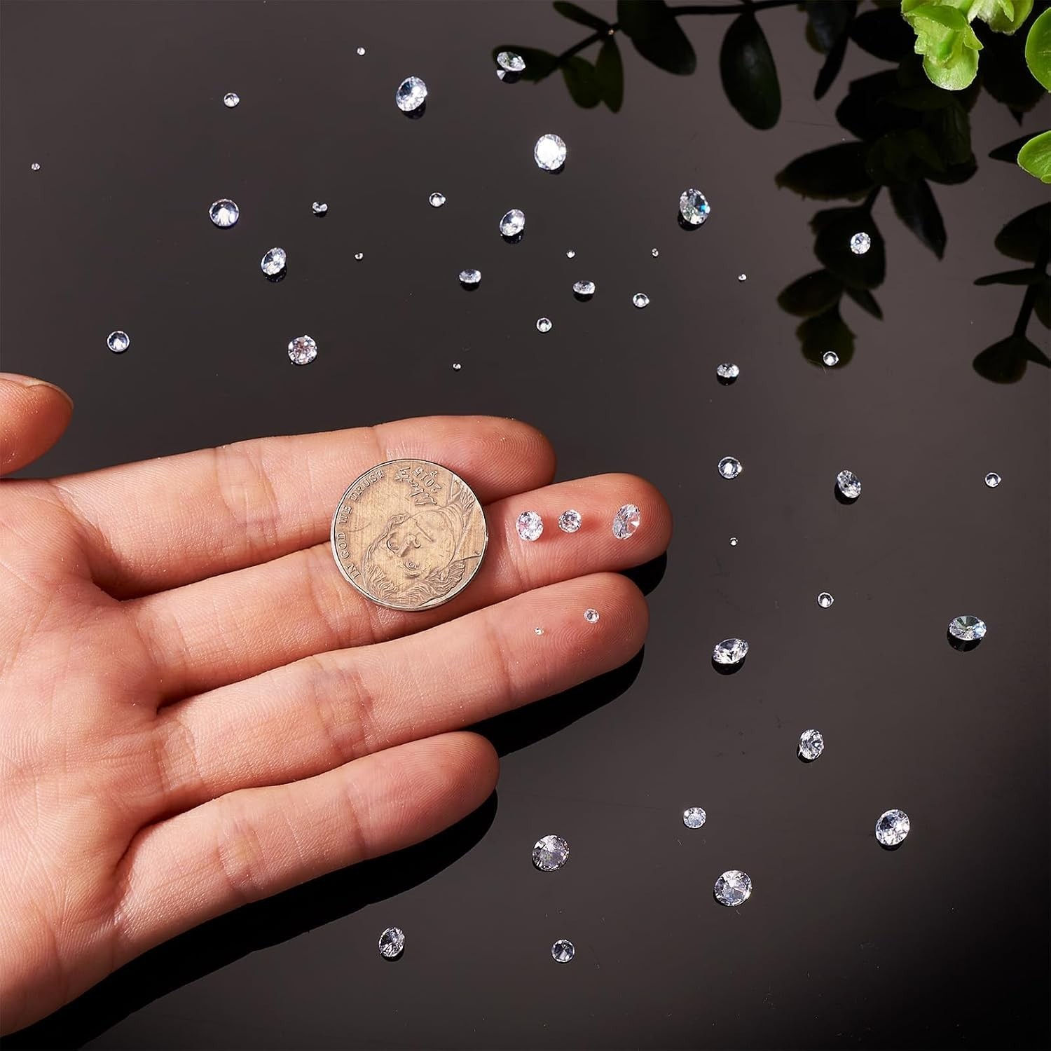 Sparkling 1mm to 5mm Cubic Zirconia Rhinestones – 50pcs for Crafts & Jewelry