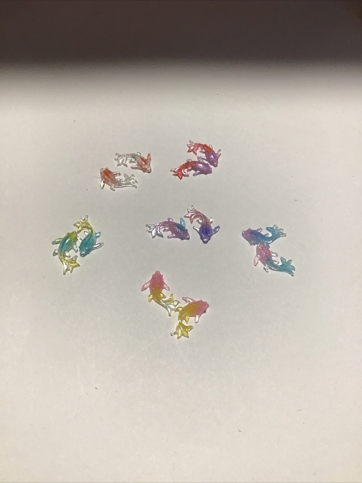 12 PCs Fish Colorful Kawaii Nail Charms