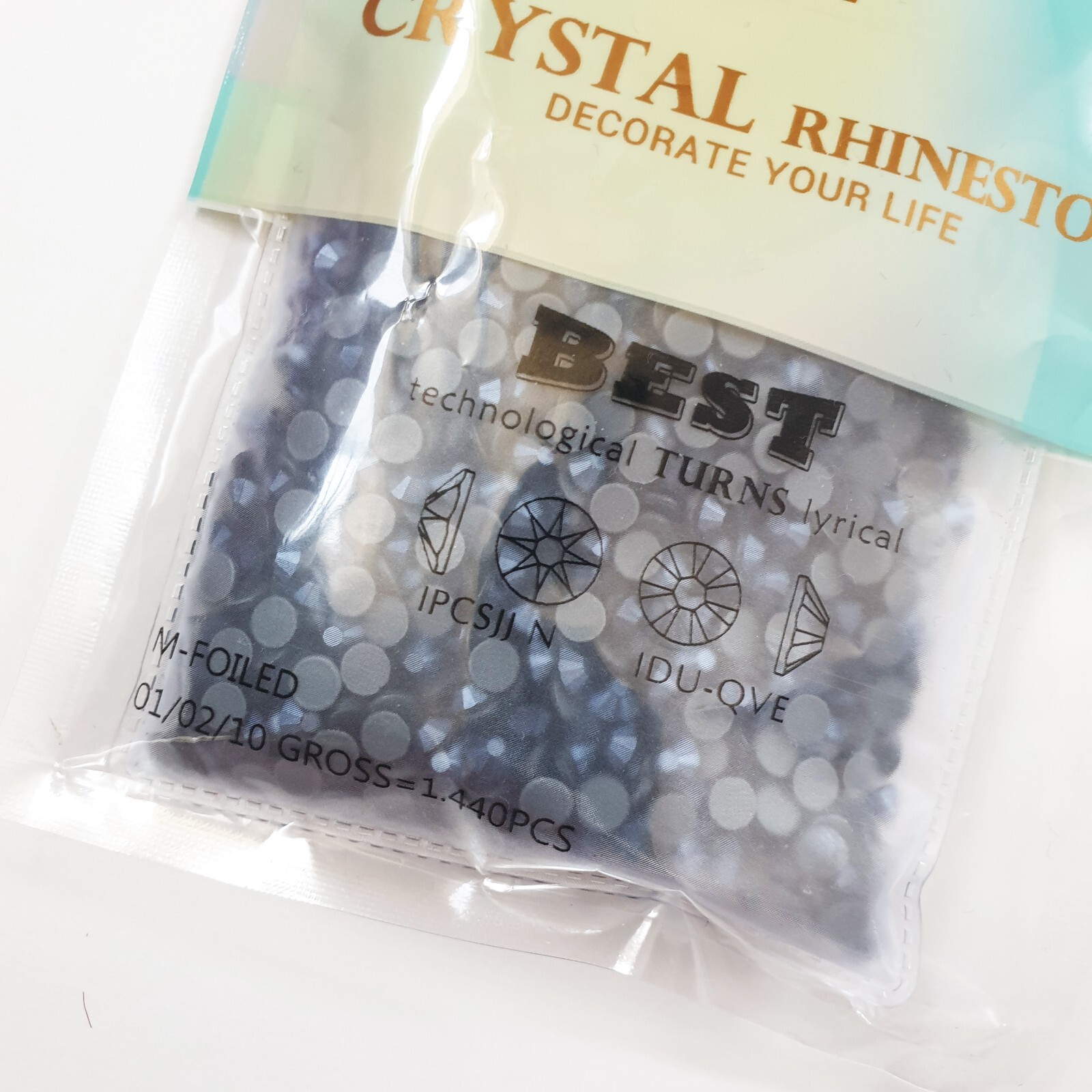 Flat Back Shiny Black Crystal Glass Rhinestone Hot Fix SS20 1440 PCS Nail Art