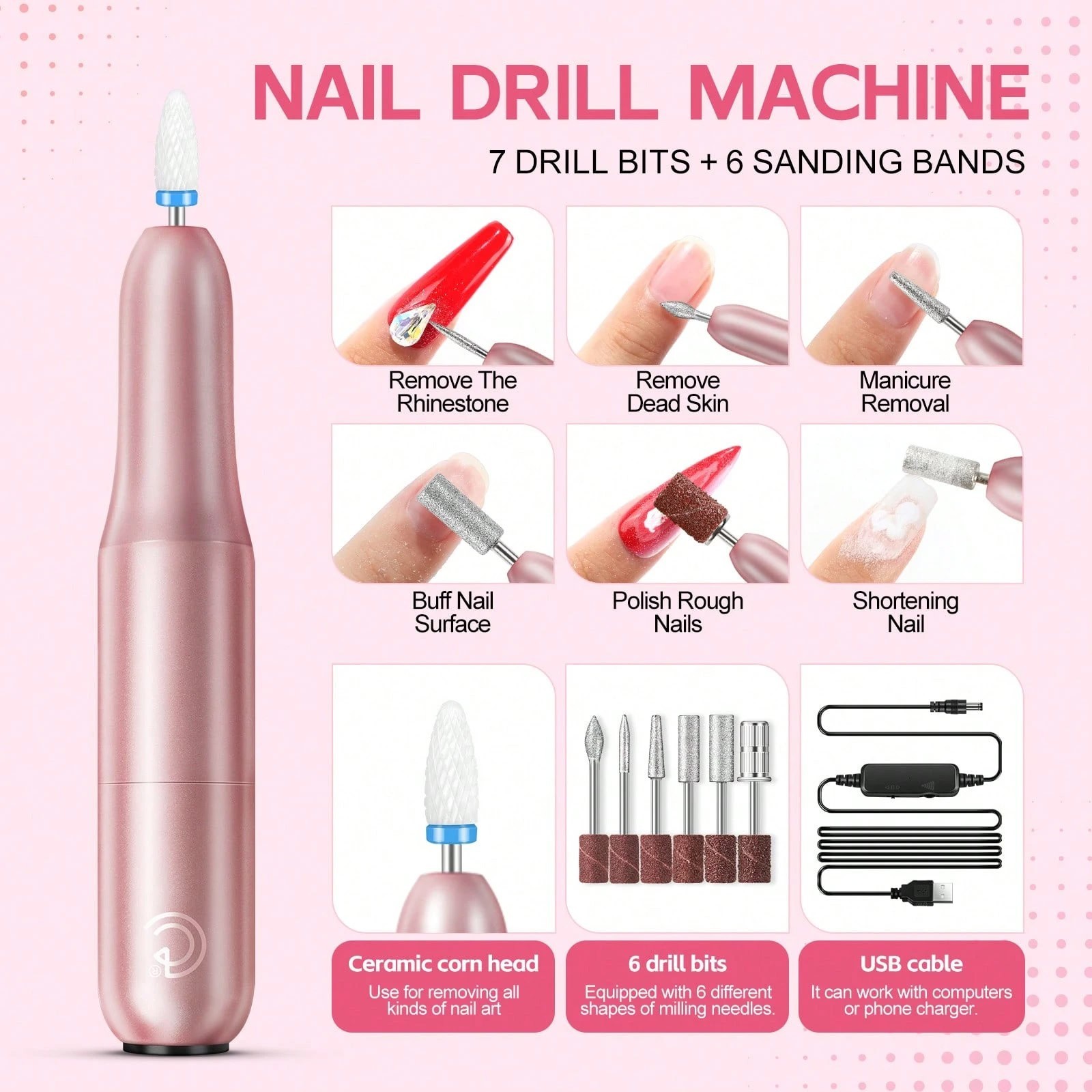 Acrylic Nail Kit with Drill UV Light 16 Colors Powder Beginner Set