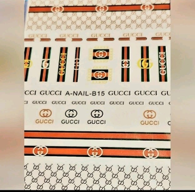 NWT NAIL ART DESIGN SELF-SEAL STICKERS SOLID TAN, RED, GREEN, & BLACK N°33!