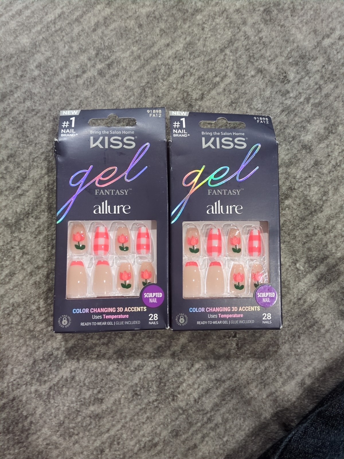Lot Of 2 KISS Gel Fantasy Press On Nails How Dazzling’ Color Changing