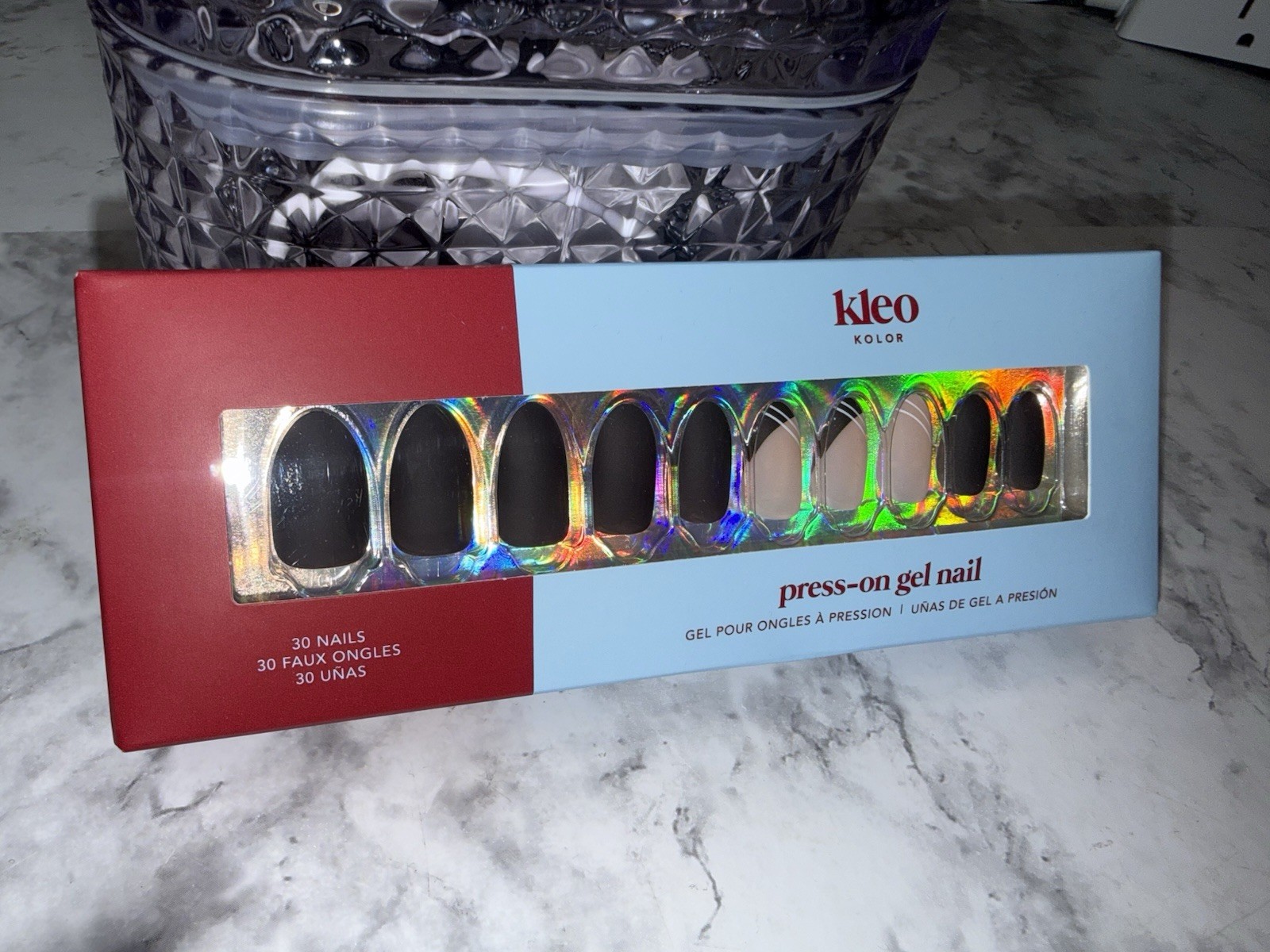 New Kleo Kolor Press-On Gel Nails – Long Almond Cafe Crème