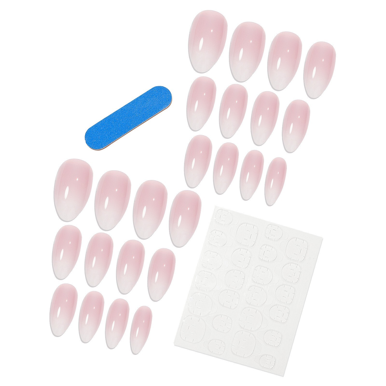 24pcs Durable Detachable False Nail Short Almond Press on Nails for Finger Decor