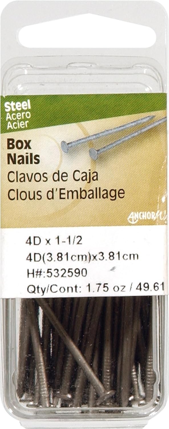 1-1/2 Inch Box Nails – Flat Head Steel for Professional Woodworking Projects