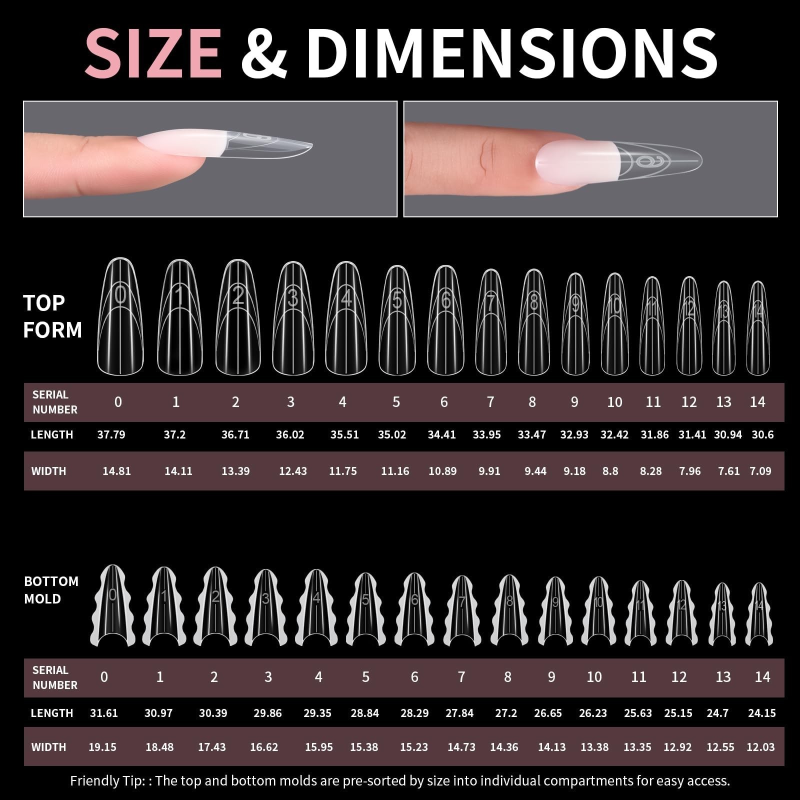 Dual Nail Forms for Gel Extensions – 280 PCS Reusable Almond Molds, DIY Salon Us