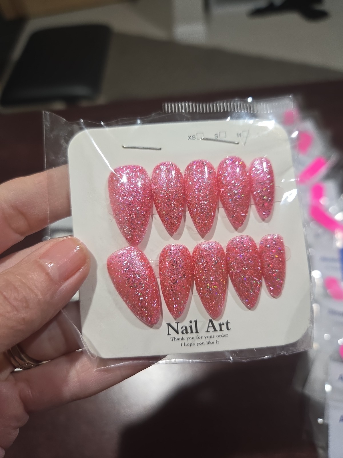 Press On Nails Medium 9 Sets With Alcohol, Glue and File