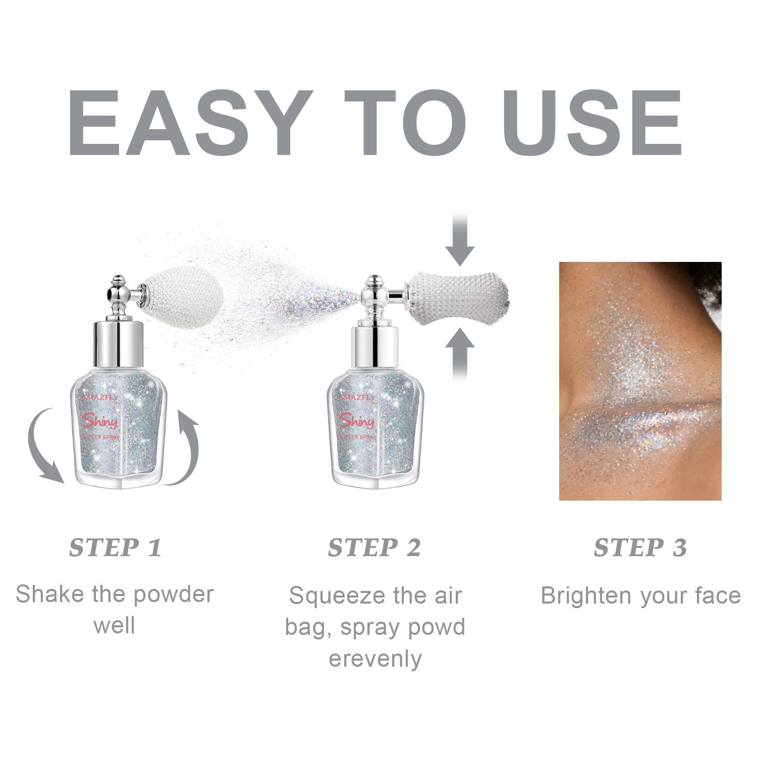 Hair and Body Glitter Spray, Shimmering Powder Sparkle Powder Makeup, Glitter…