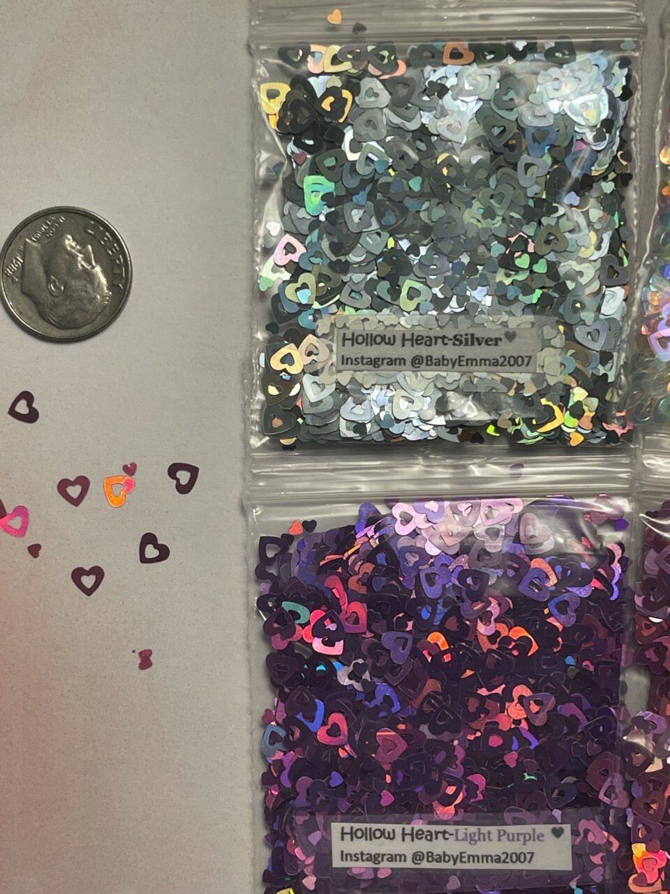V-Day Holo Heart Shape(Hollow Heart) Glitter-U pick color-Nail Art Face Craft-US
