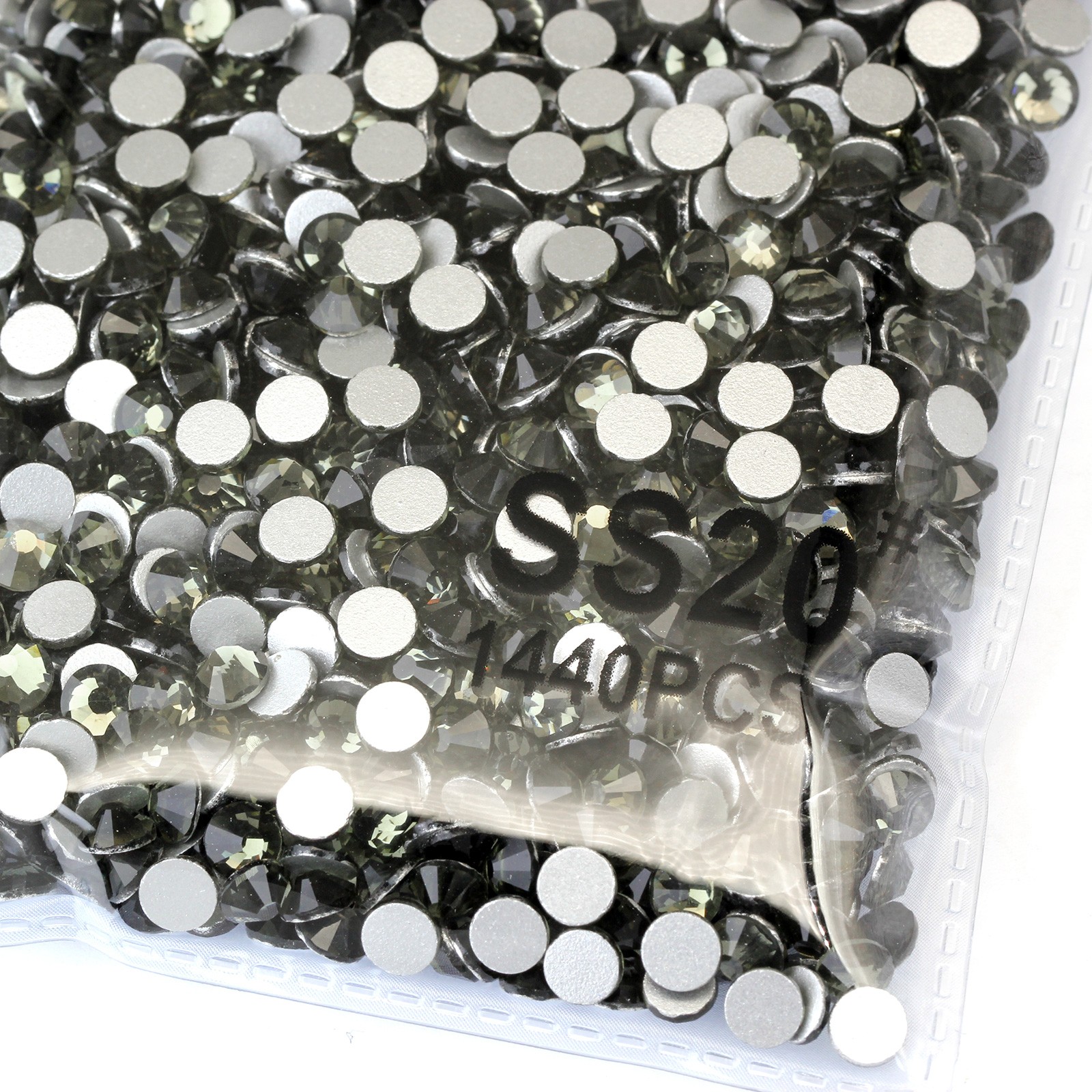 1440 Black Diamond Flatback Rhinestones Glass Beads for Nail Art Craft Decoratio