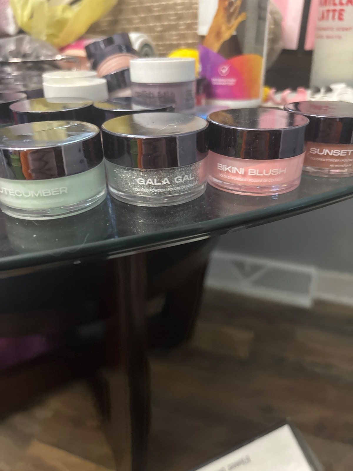 acrylic nail powder and dip powder all colors and glitters. all name brand