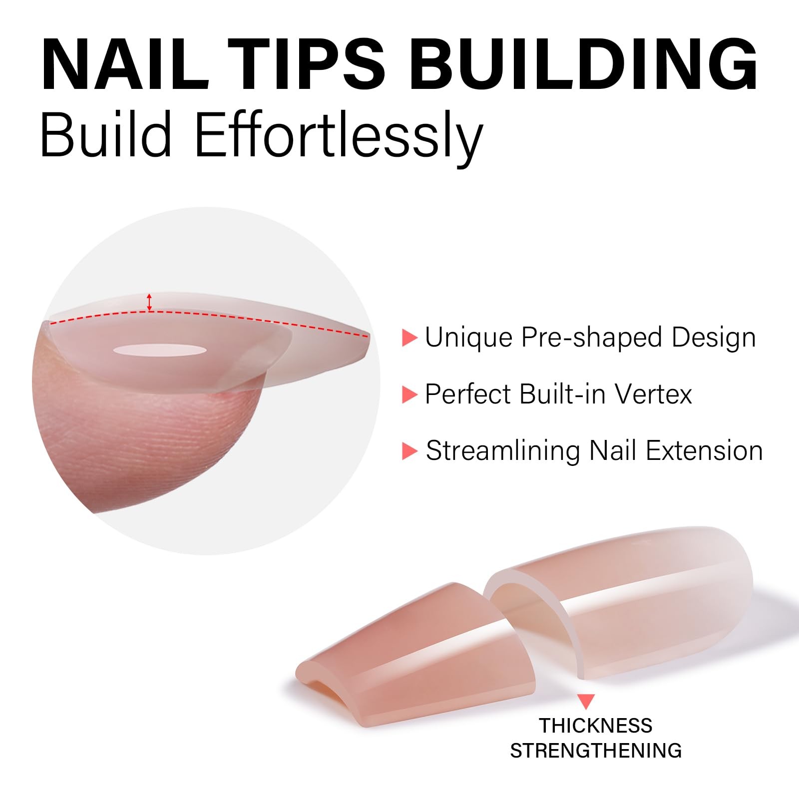 AILLSA Medium Gel Nail Tips Oval Shape 5 Natural Oval,