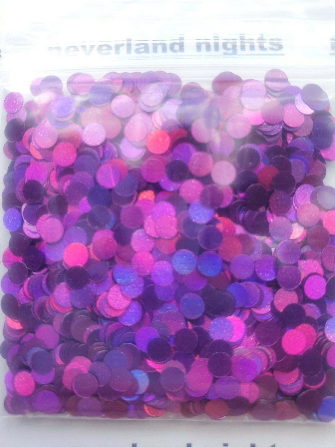 Purple Holographic Reflecting Circles, round glitter for acrylics, gels, crafts
