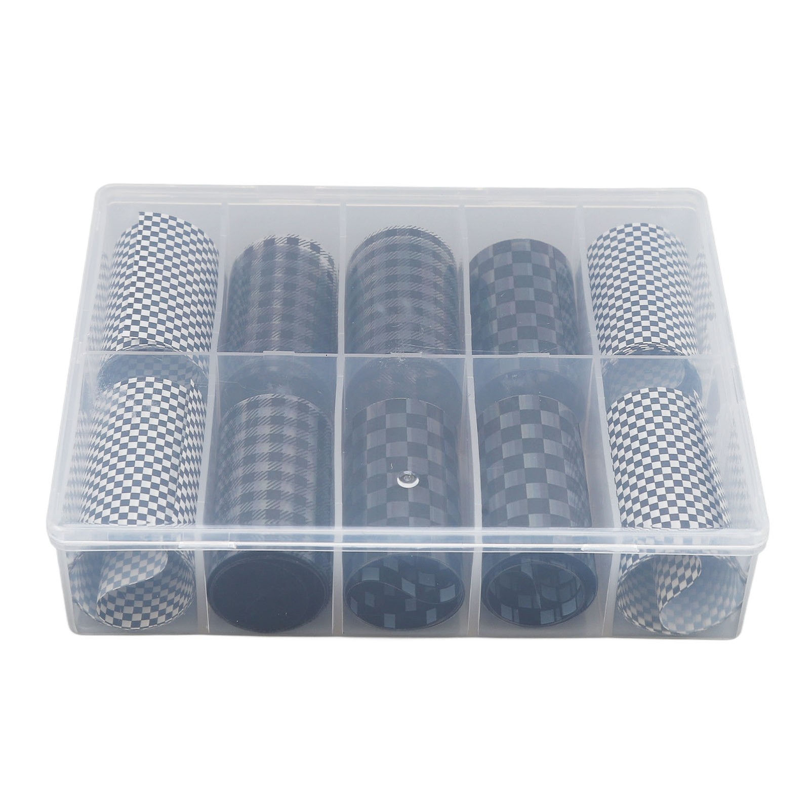 NEW 1 Box Black White Plaid Nail Art Sticker Simple Stylish Safe DIY Nail Art