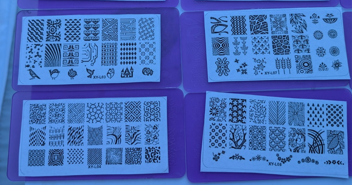 Nail Stamping Plates Lot XY-L01 to XY-L15 Plastic Plates Full Pattern Set