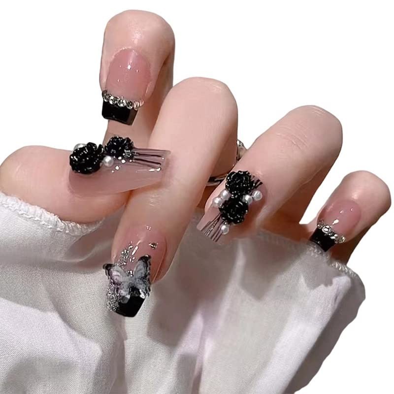 Secret Lives® acrylic press on nails designer artificial 24 nails extension Set