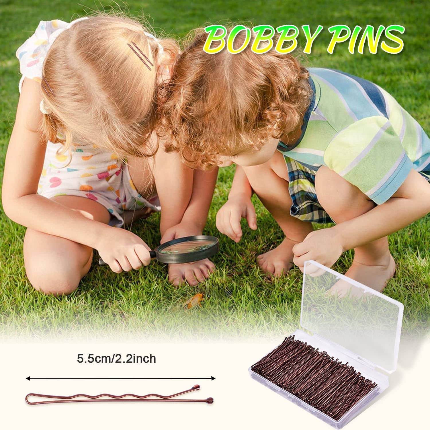 MORGLES Bobby Pins Brown, 240 Pcs Hair 1 Count (Pack of 240), Brown (2.2inch)