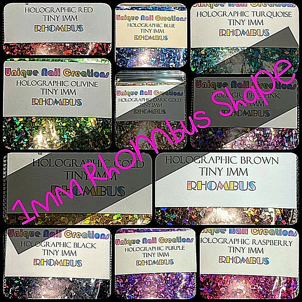 Tiny 1MM~RHOMBUS Shape~Lazer Holo~Nail•Acrylic•Gel•Body Art•Face•Festival