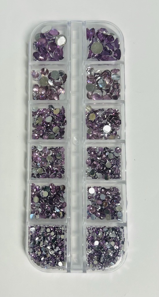 Multicolor Crystal and Resin Round Nail Jewelry Crafting Gems Multipack Kit
