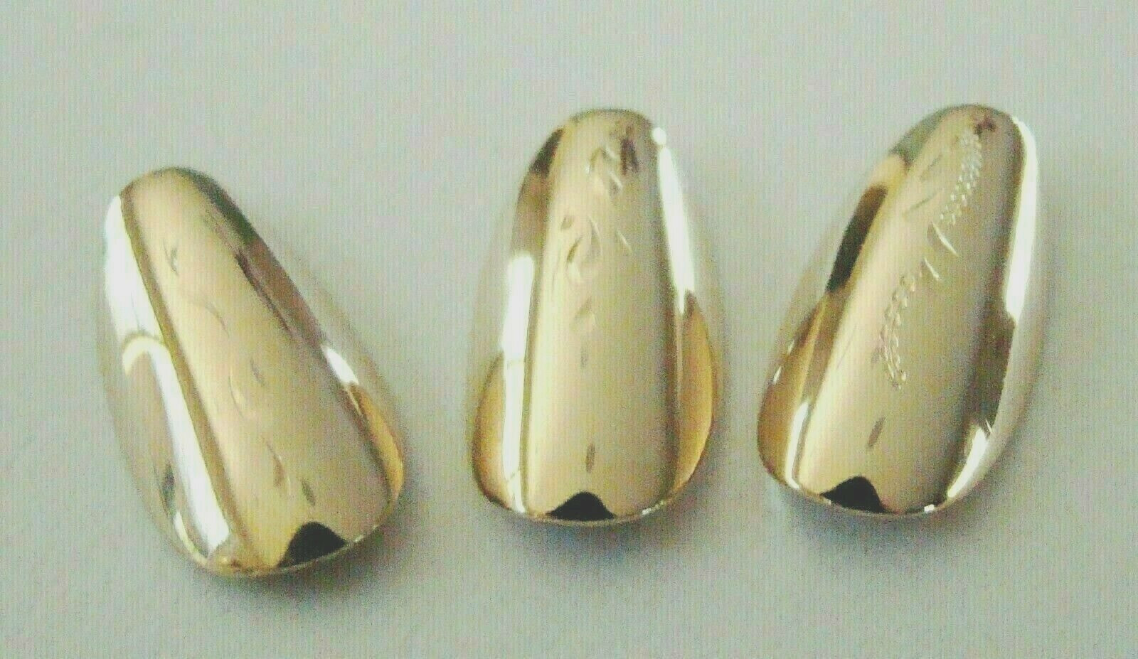 3/$30 GREAT LOOKING REUSABLE ENGRAVED LIFETIME 14KT GOLD PLATED LGE FINGERNAILS