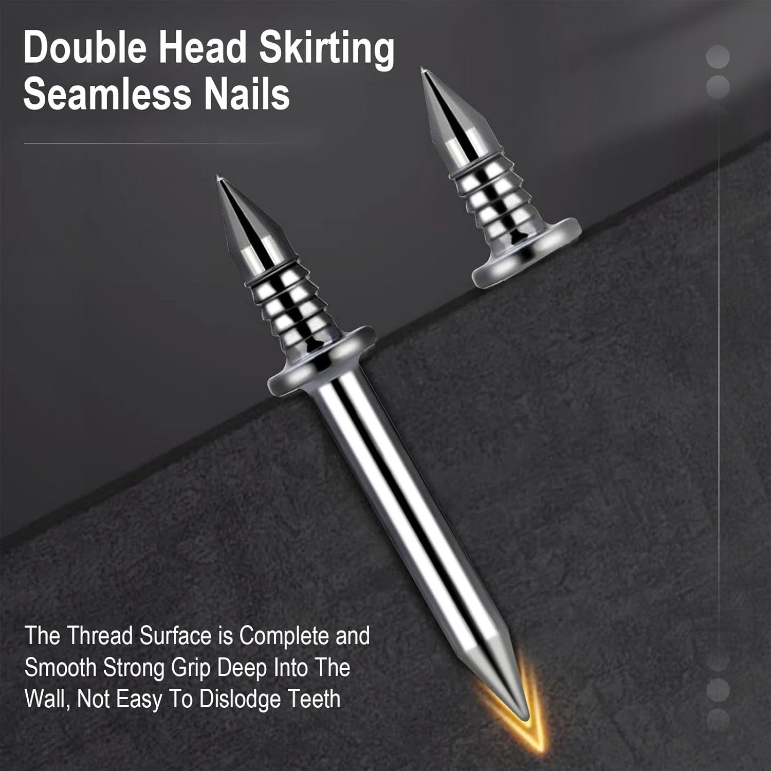 250 Pcs Double Head Seamless Nails for Professional Skirting Board Finishes