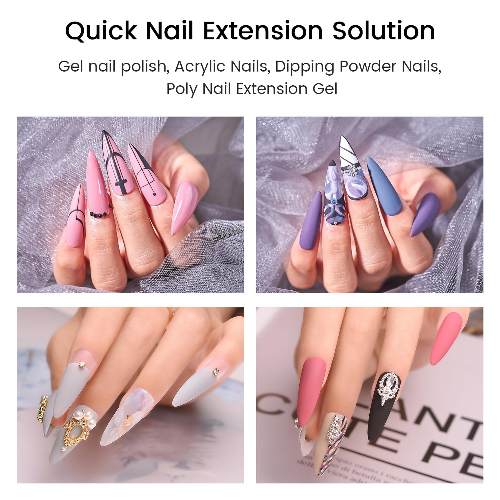 Nail Tips, 600Pcs 10-size Short Stiletto Fake Nail Tips, Full Coverage Clear …