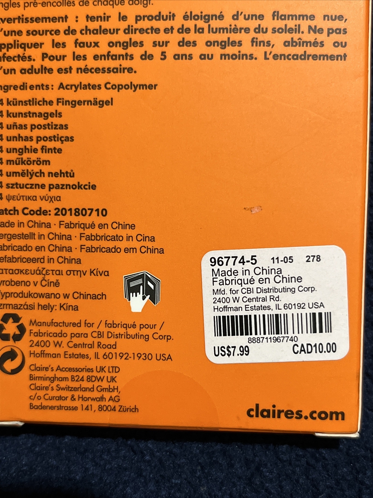 Claire’s 24 Pre-Glued Press-On Nails SPIDER WEB Black & White HALLOWEEN
