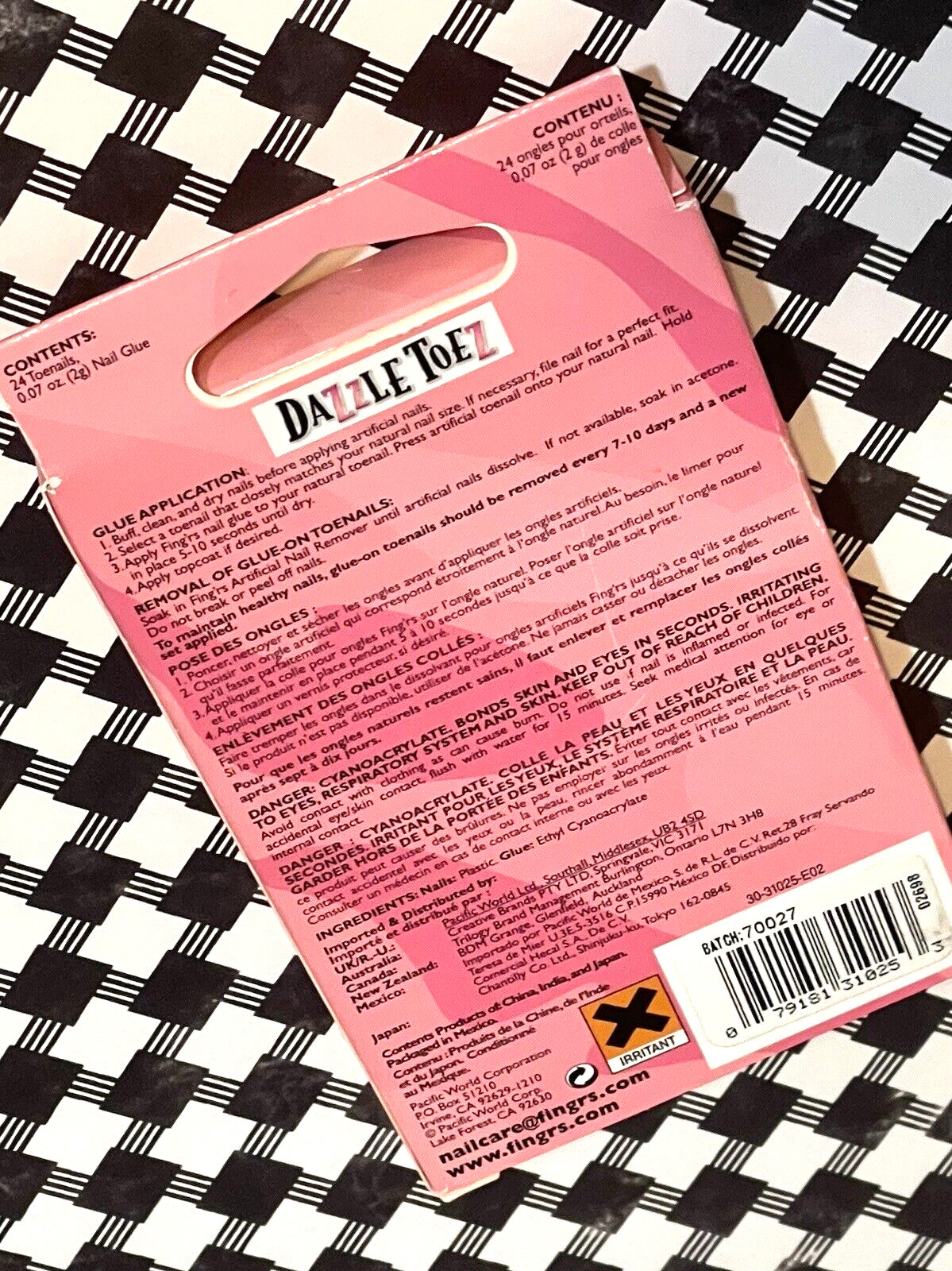 Fing’rs DAZZLE TOEZ French 31025 Complete Toenail Kit with Sizes For Tiny Toes