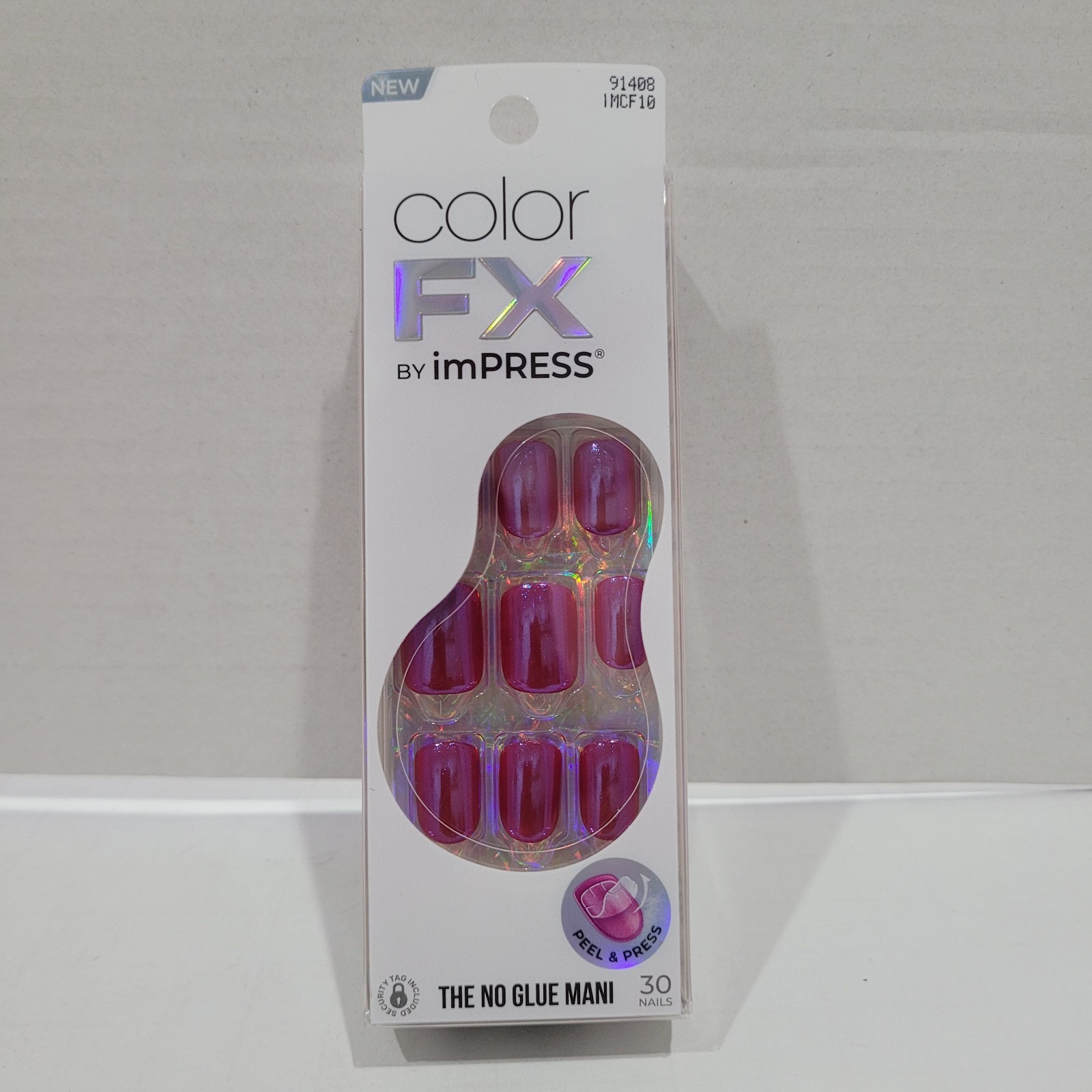 2pk imPRESS Color FX No Glue Mani Press-On Nails THIS CITY 91408 & Chrome Diva