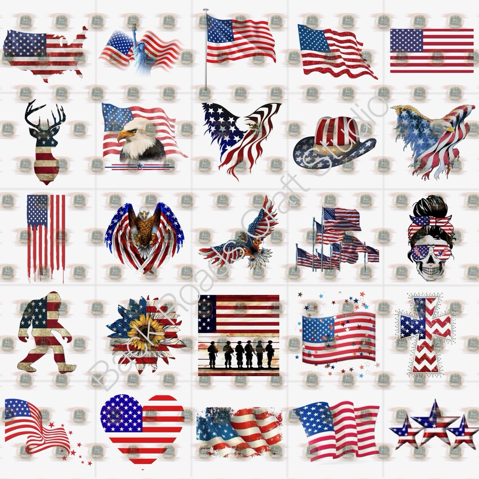 Flag 4th Of July Waterslide Finger Nail Decals Instructions (set of 50) JS