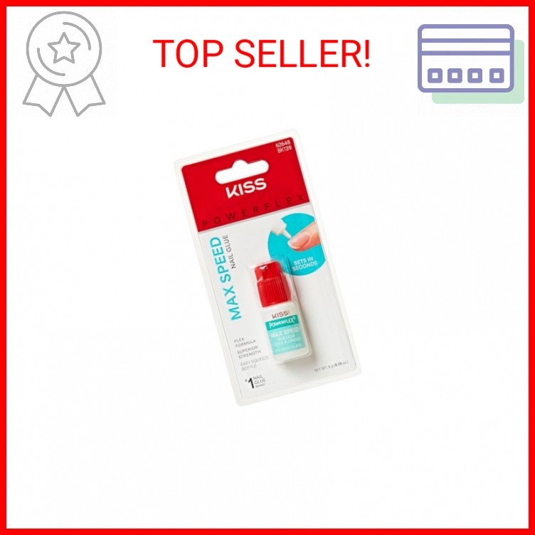 Kiss PowerFlex Maximum Speed Nail Glue – Fast Drying Adhesive for Glue-On Nails