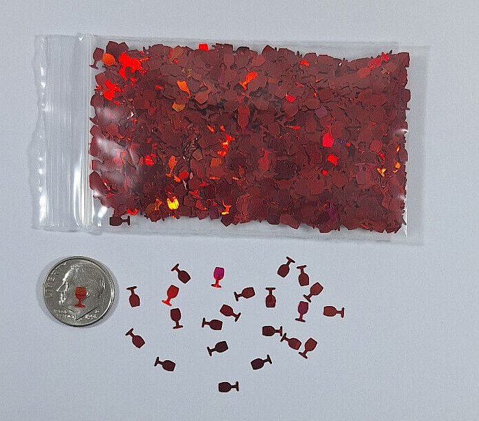 Wine Glass Shaped Solvent Resistant Glitter For Nails-Resin-Tumblers-Art-Crafts