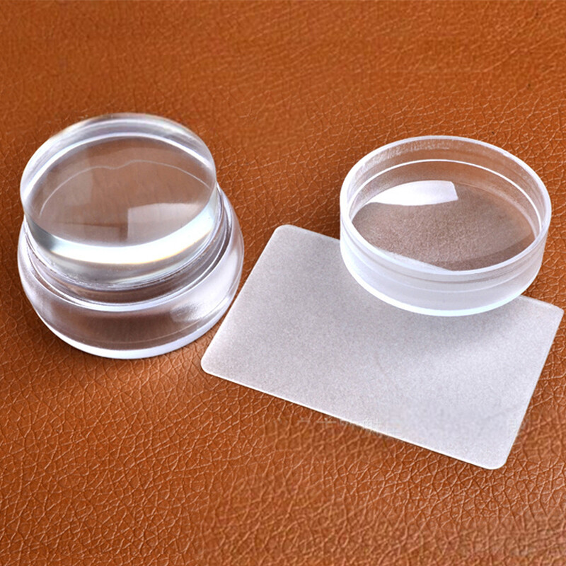 Silicone Nail Stamper French Manicure Stamping Jelly Nails Art + Scraper Stamps*