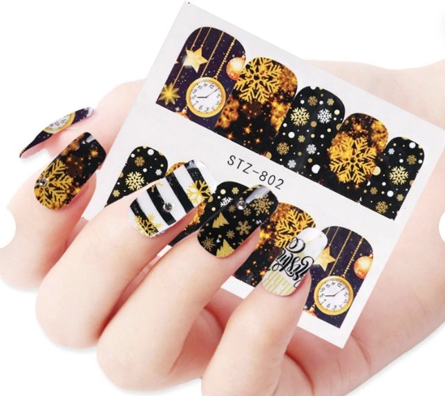 Christmas Nail Art Water Decals: Santa, Snowman, Reindeer(Group 2)