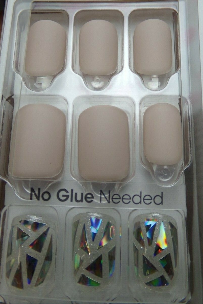 KISS IMPRESS NAILS PRESS ON SHORT -Matte Clay Beige & Halo Foil Chard Ultrafit