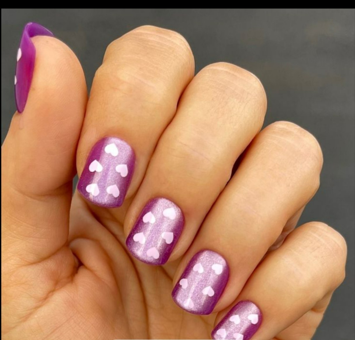 Red Aspen Press On Nails Short Square purple Luxury New Boxed set!! hearts