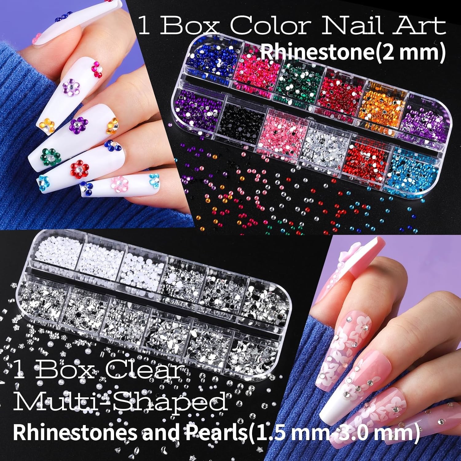 Teenitor Nail Art Kit: 3D Charms, Gems, Brushes & Dotting Tools