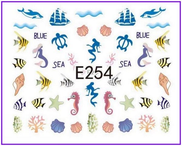 11 Designs 3D Nail Art Sticker Summer Aloha Palm Tree Bird Seashell Flag Decals