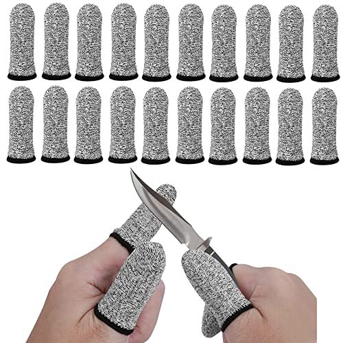 12 Pcs Finger Cots Cut Resistant Protector Finger Covers for Kitchen Work