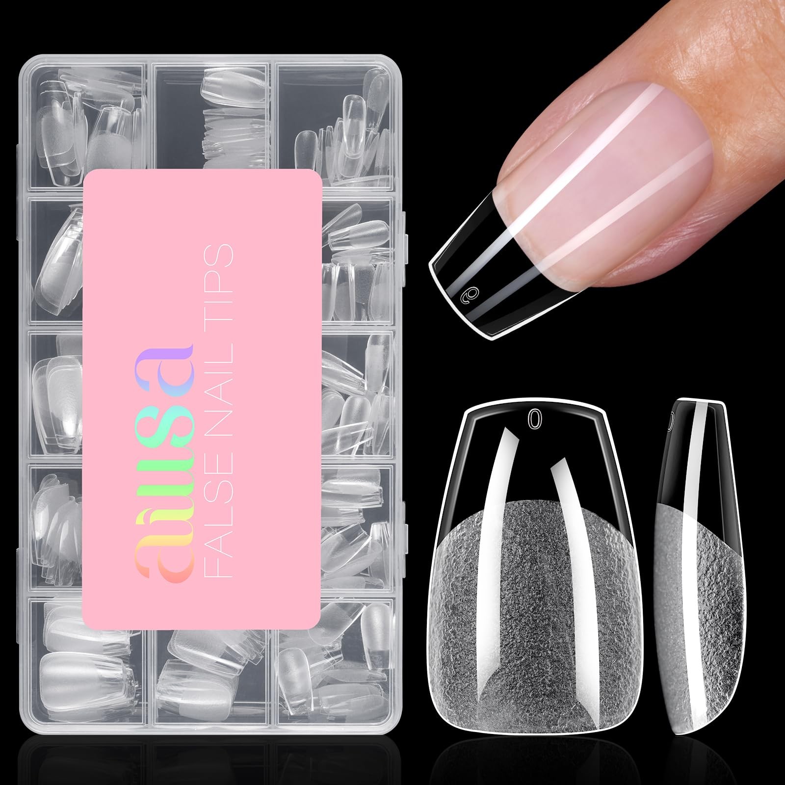 AILLSA Short Coffin Nail Tips for DIY Beginners