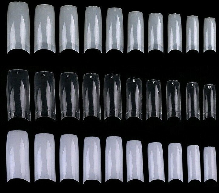 100/500/1000pcs French Tapered Square Half Cover Fake False Nails Tips -Jargod