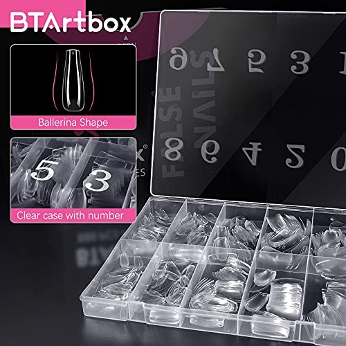 Long Fake Nails – Acrylic Coffin Shaped Clear Z6-Long Ballerina – Clear