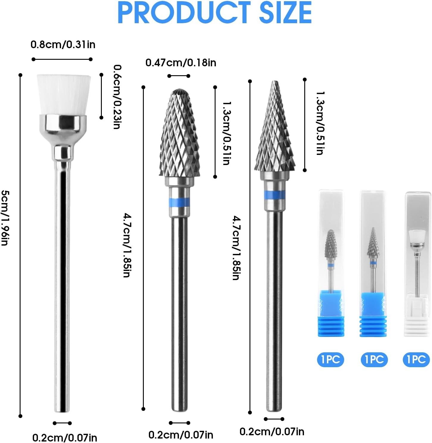 3/ 1 Profal Carbide Nail Drill Bits Sets, Tungsten Safety Drill Bits