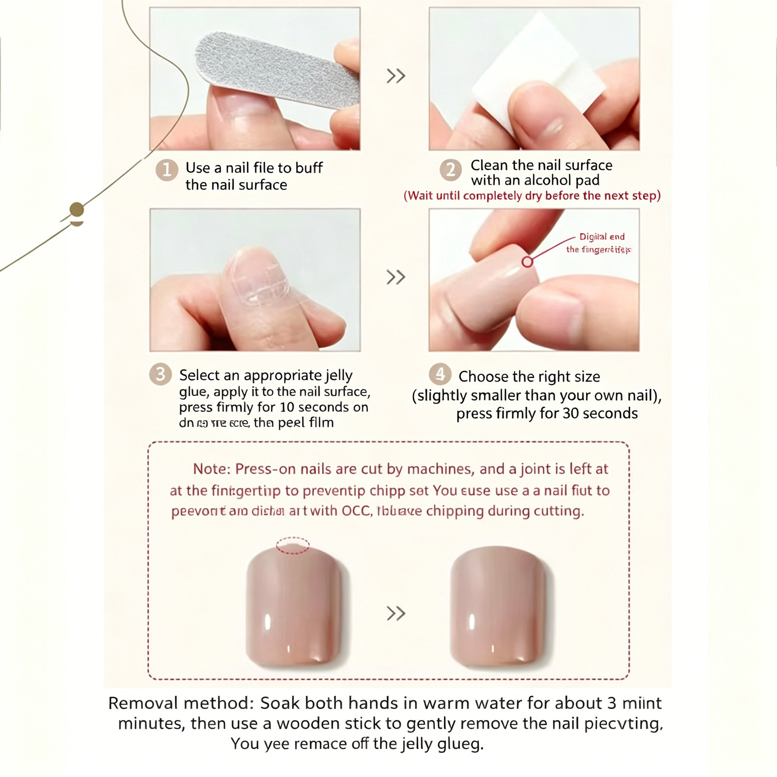Light Pink Blush Short Square Press-On Nails Korean Style Fresh Girly Gentle Pur