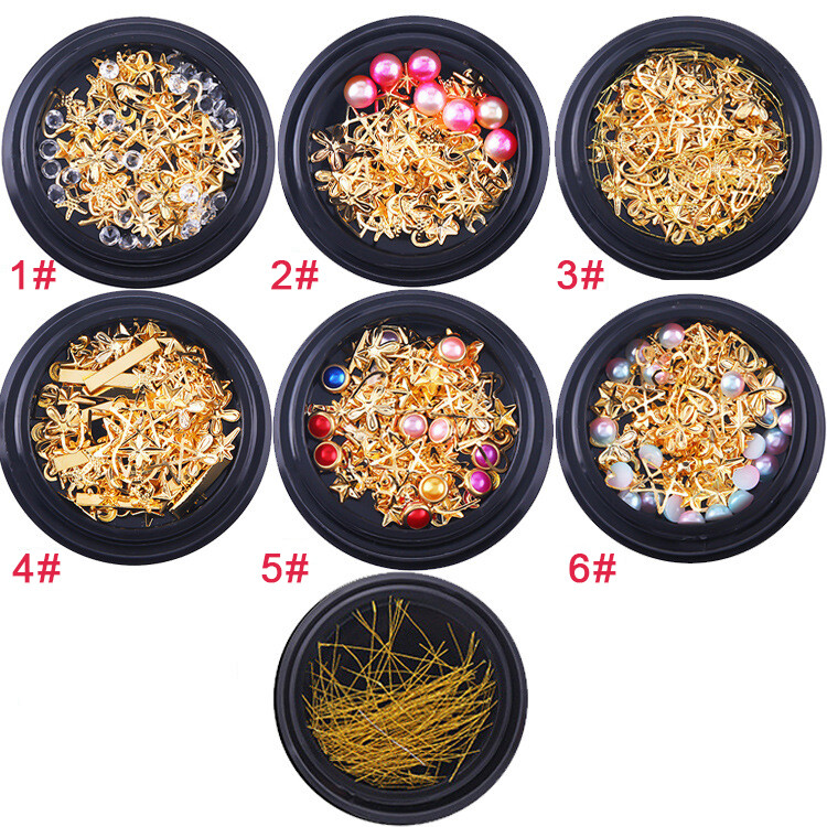 Starry sky/Moon/Star/Heart many design Metallic Nail art Decoration Mix- Jargod
